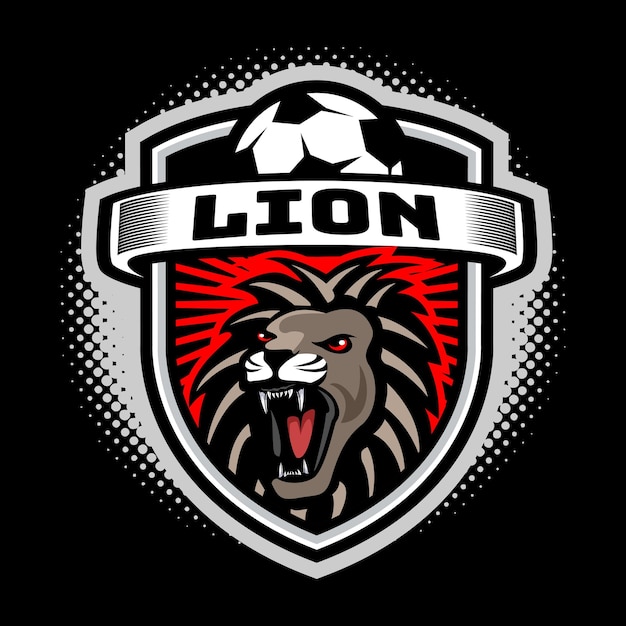 Lion head soccer badge logo