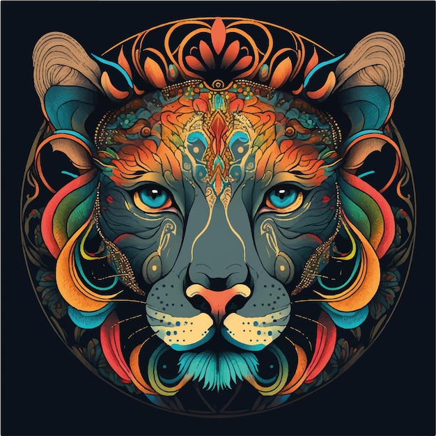 Vettore lion_head_style_vector