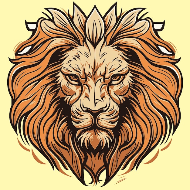 Lion head tattoo Vector illustration ready for vinyl cutting Tshirt design