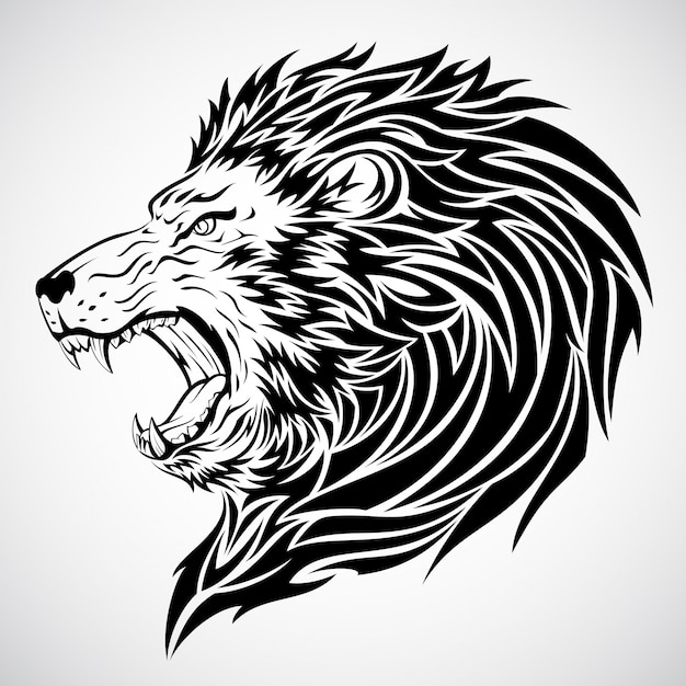 Татуировка головы льва