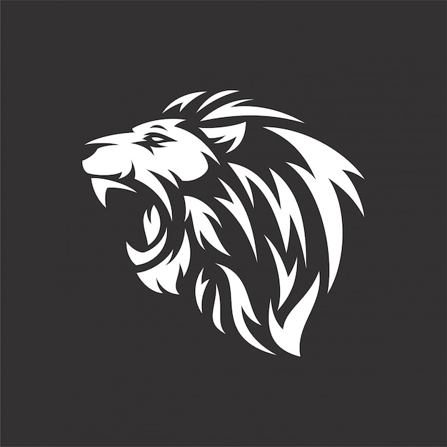 Vector lion head tribal logo