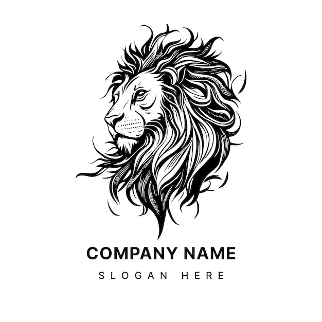 Lion Head Tribal Tattoo illustratie logo voor moed en leiderschap brullen met vertrouwen