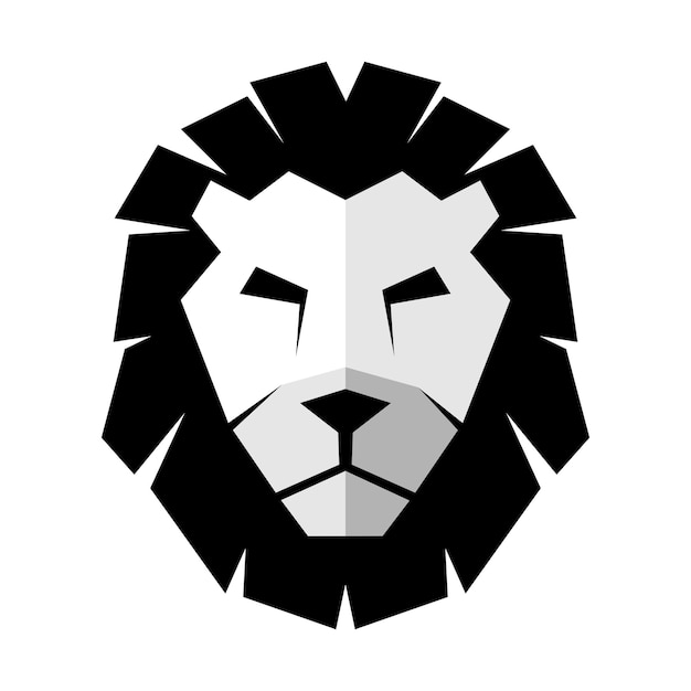 Lion head vector in balck and white