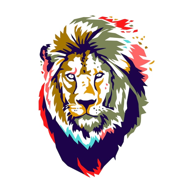 Lion Head Vector Colour