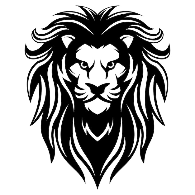 Lion Head Vector Design zwart-wit sjabloon illustratie