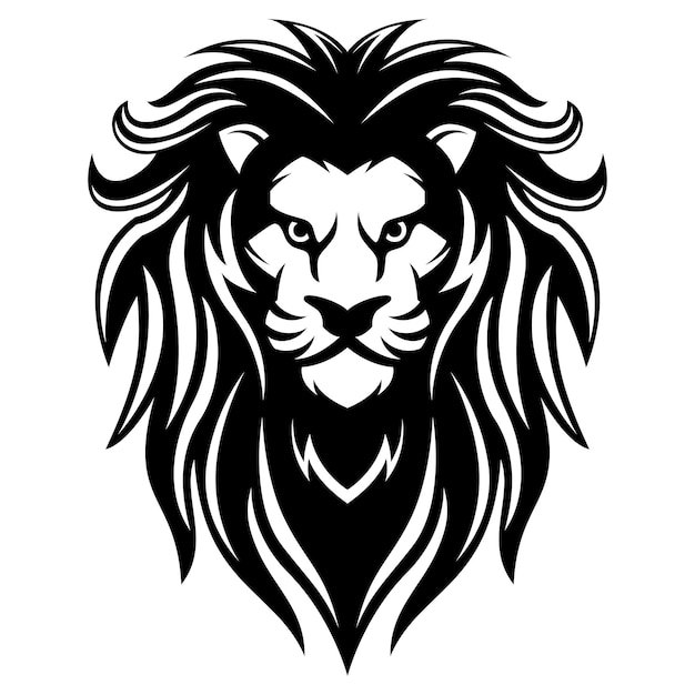 Lion head vector design zwart-wit sjabloon illustratie