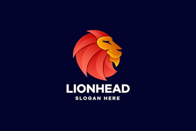 Lion head vector illustration logo