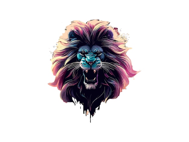 Lion head vector for logo or icon drawing Elegant minimalist style Illustration