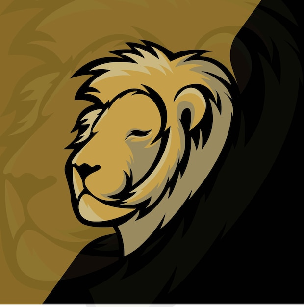 Lion head vector mascot illustration