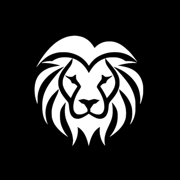 Vector a lion head with a white mane on it