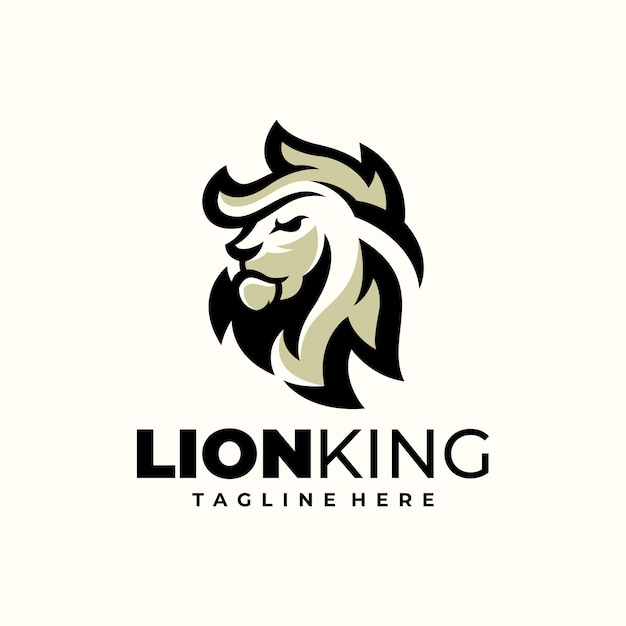 Modello di logo creativo hipster leone