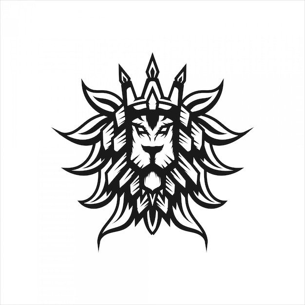 Vector lion hoofd logo sjabloon.