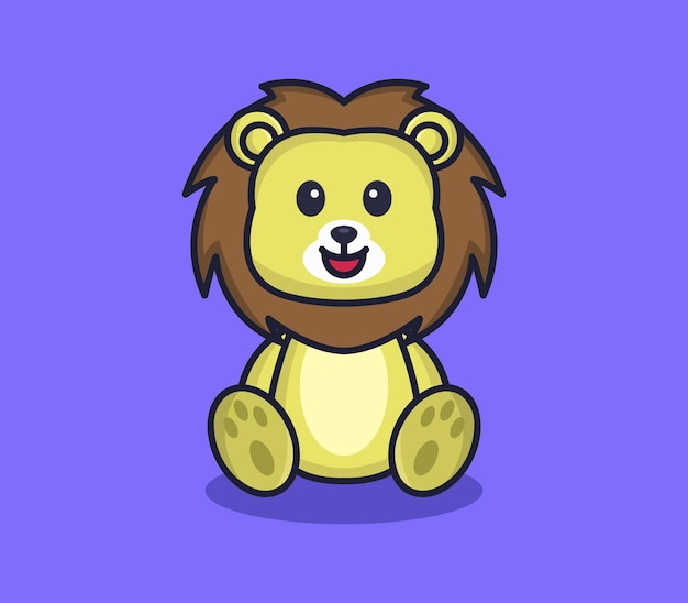Lion illustrated in cartoon style