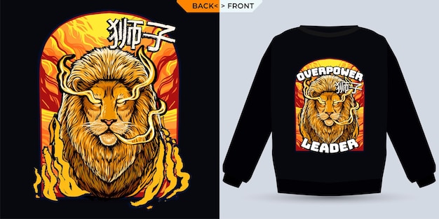 The Lion and Its Strength Shown in a Shirt Mock Up Form