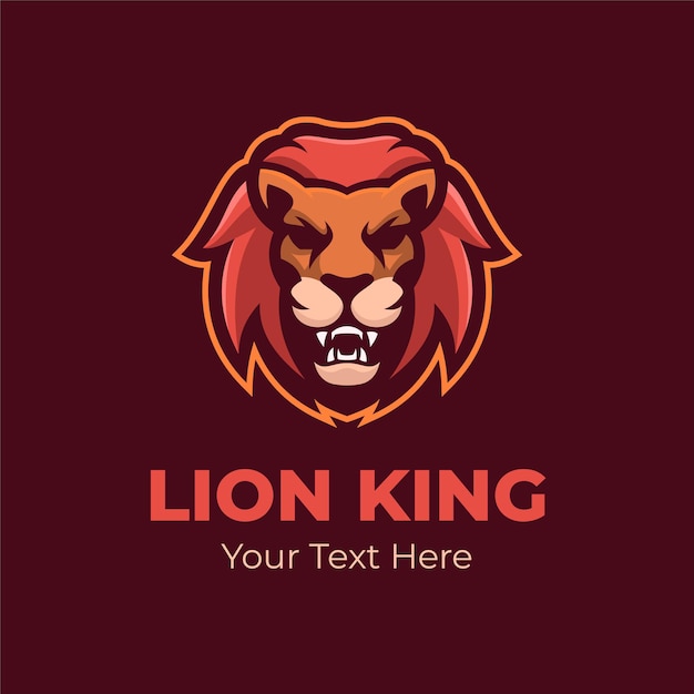 Vector lion king animal head logo template illustration. esport logo gaming premium vector