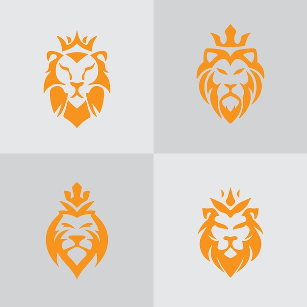 lion king animal logo seamless pattern