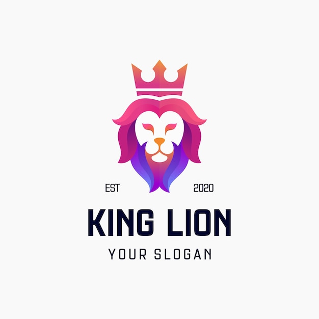 Vector lion king gradient logo design