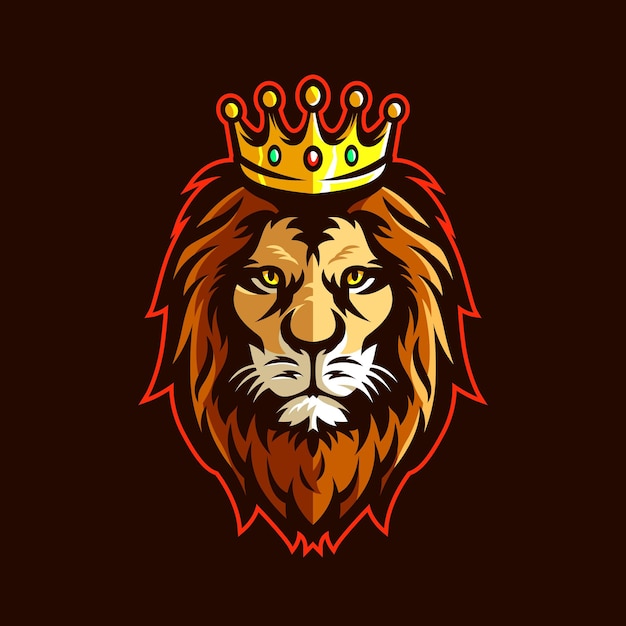 Logo della mascotte della testa del re leone
