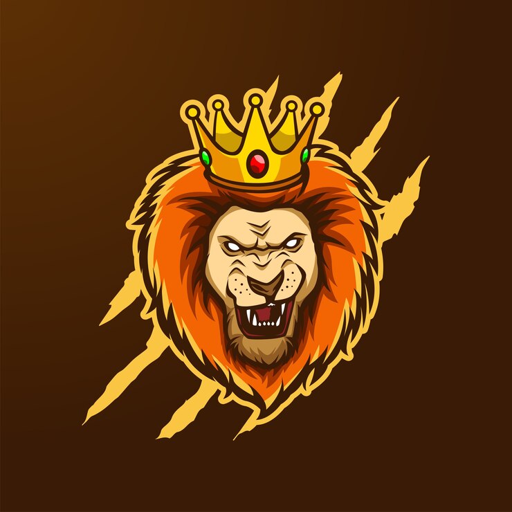 Vector lion king head mascot logo