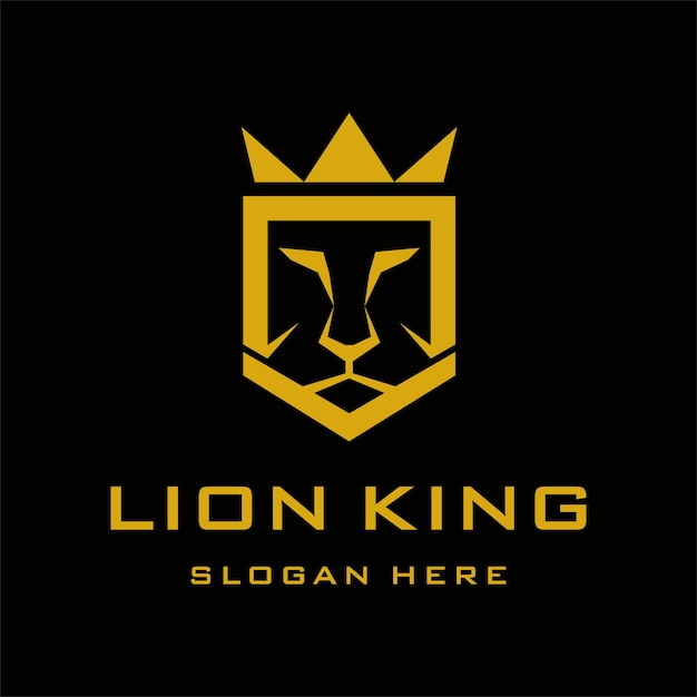 Lion king icon logo design vector