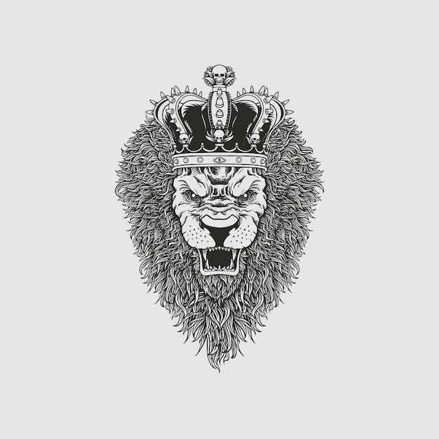 Vector lion king,line art