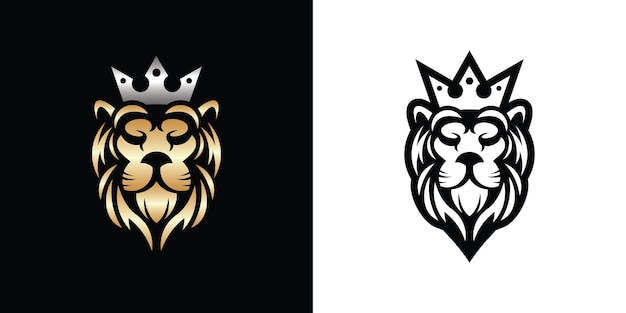 Modello di progettazione di logo di re leone