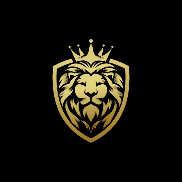 Vettore modello di vettore di progettazione di logo di re leone