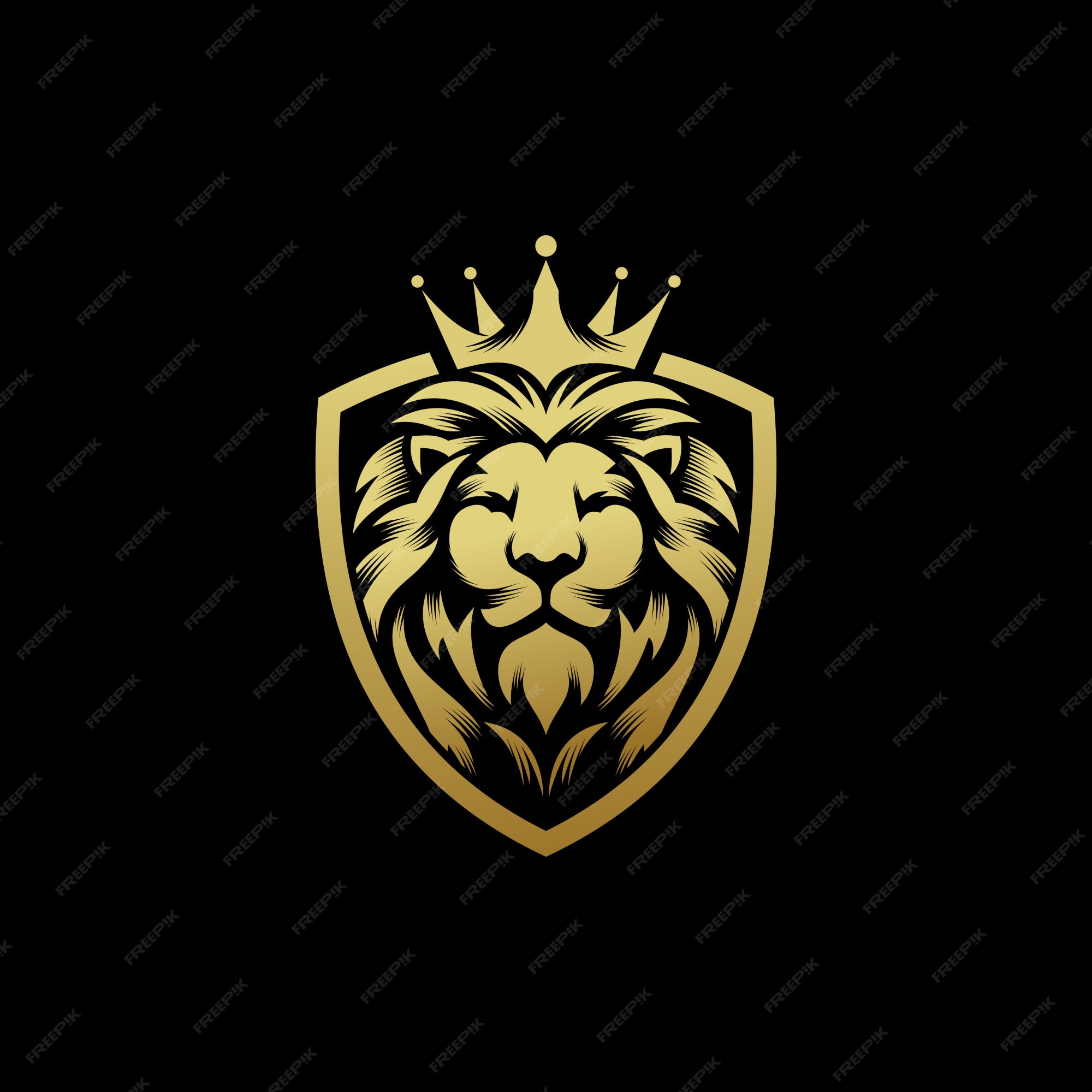 Premium Vector | Lion king logo design vector template