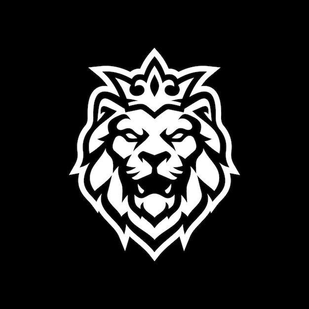 Lion king mascot logo design on dark background