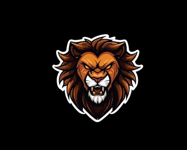 Vector lion king mascot logo design