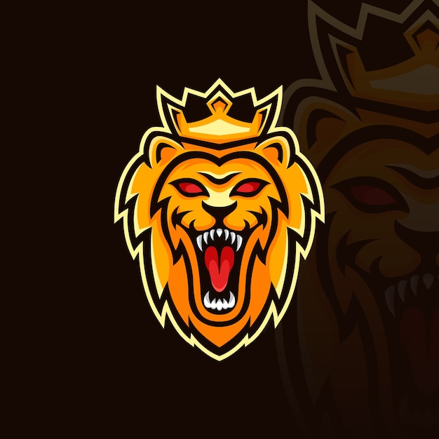 Vector lion king mascot logo template