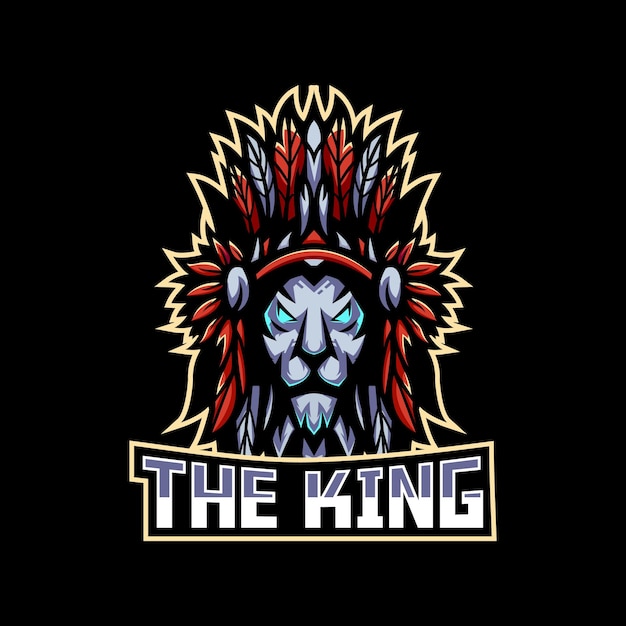 Lion king mascotte illustratie esport logo