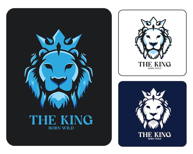 Vector lion king mascotte logo ontwerp