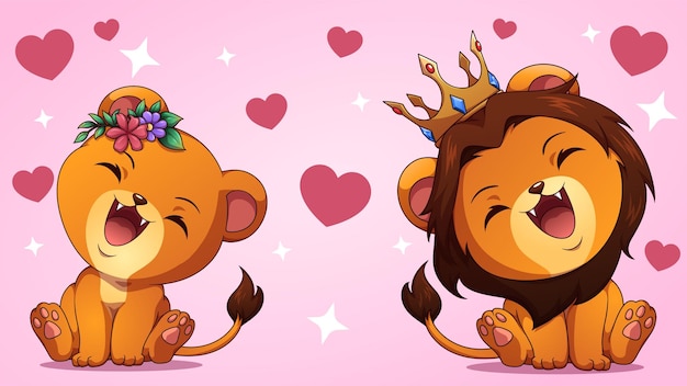 lion king and queen birthday invitation