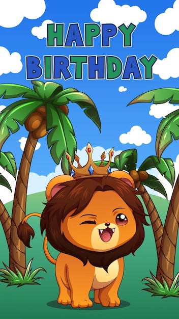 Lion king and queen birthday invitation