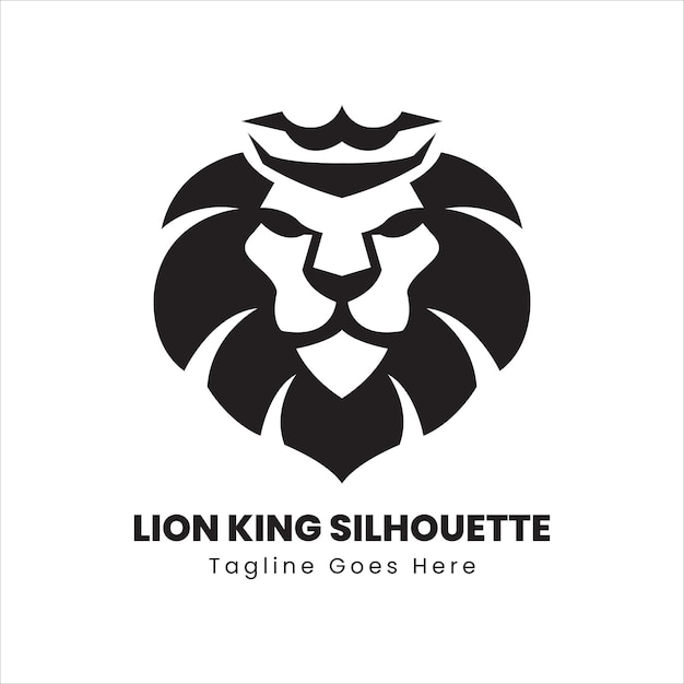 Lion king silhouette logo ontwerp vector illustratie