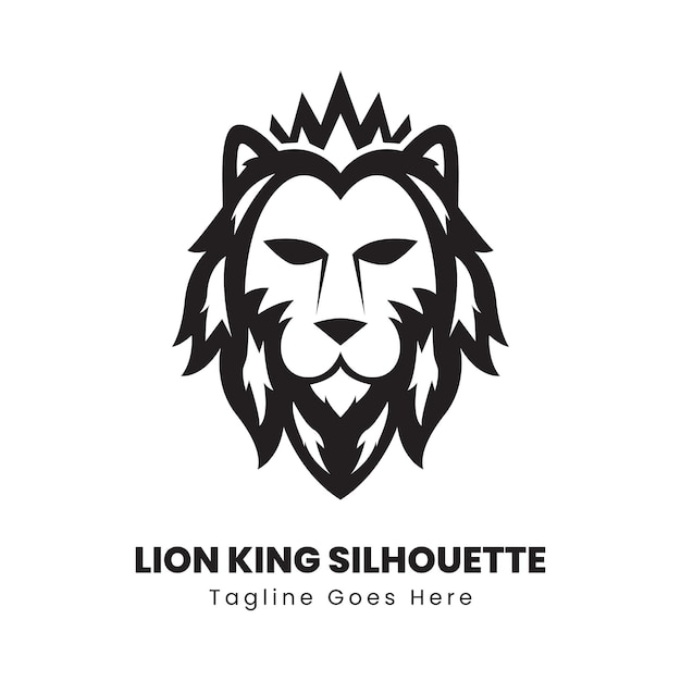 Lion king silhouette logo ontwerp vector illustratie