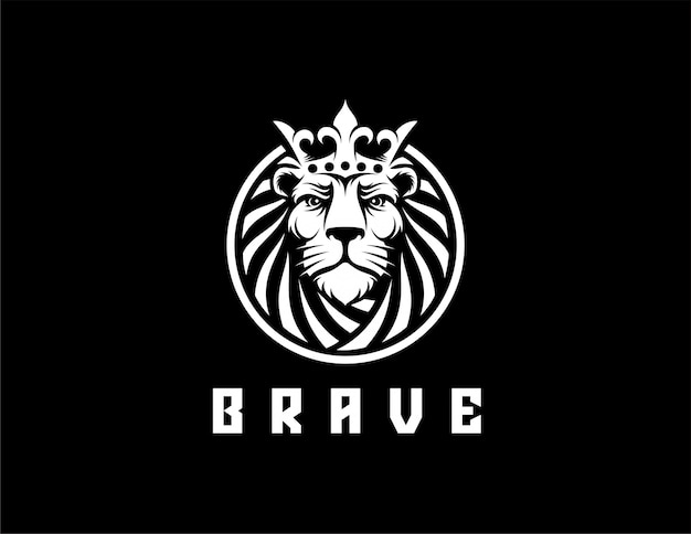 Vector lion king with crown logo