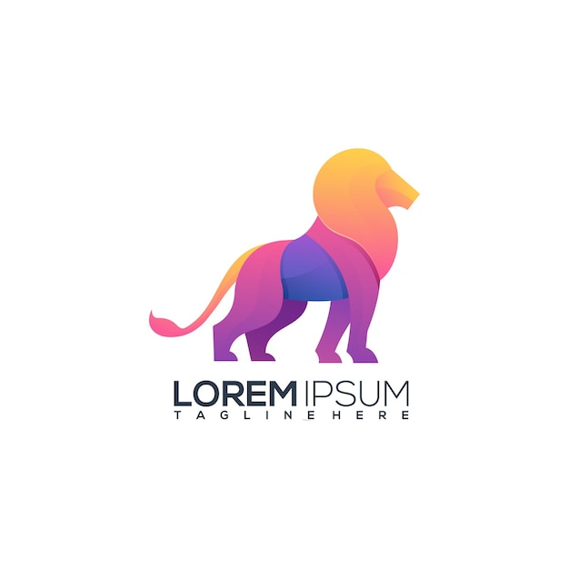 Lion kleurrijke logo afbeelding