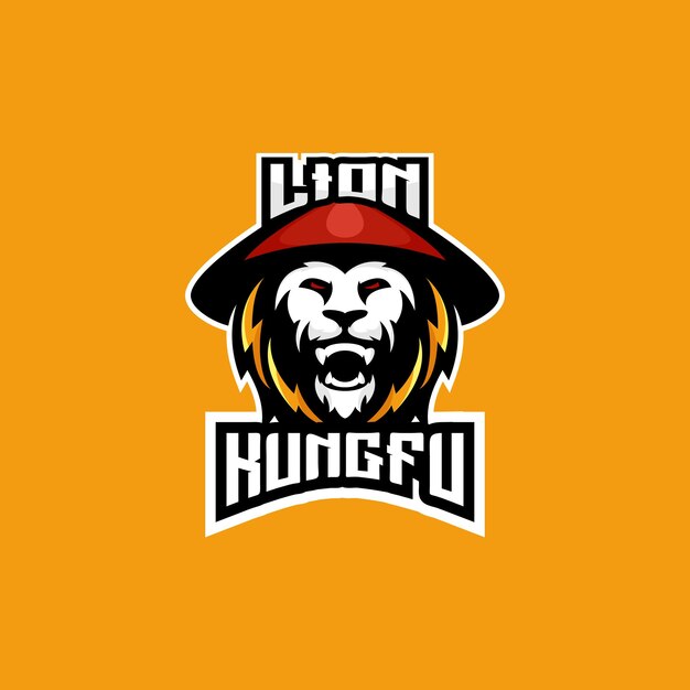 Lion kungfu logo esport team design mascot