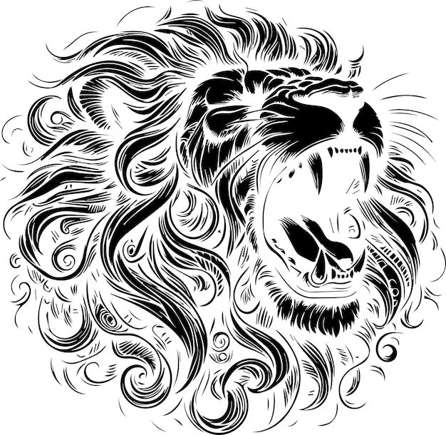 Lion Kunstzinnige creatieve illustratie