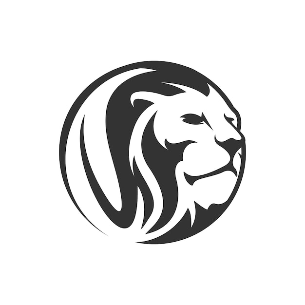 Vector lion leaf circle logo vector design