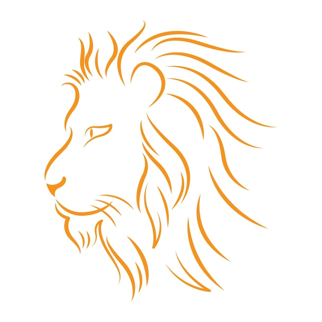 Vector lion line art logo icon design