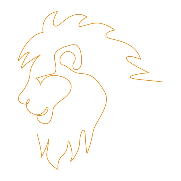 Lion line art logo icon design