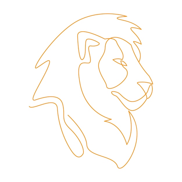 Vector lion line art logo icon design