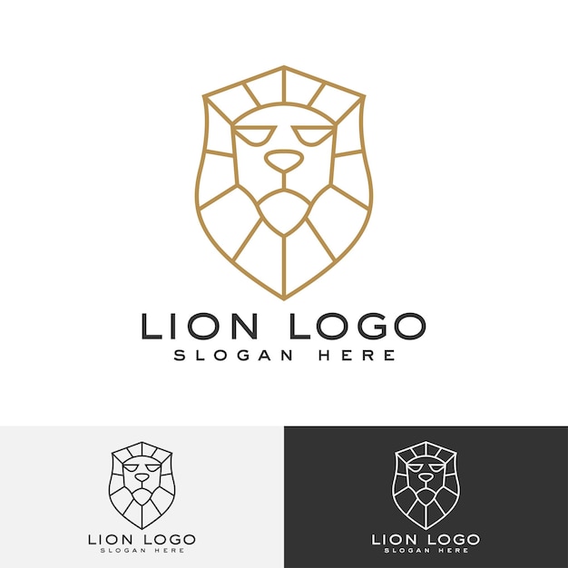 Lion Line art Logo sjabloon