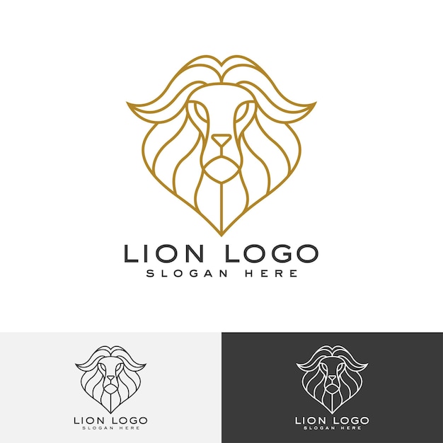 Lion Line art Logo sjabloon