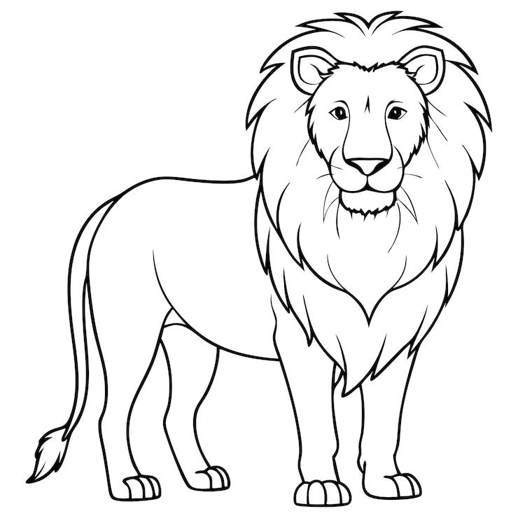 Vector lion line art