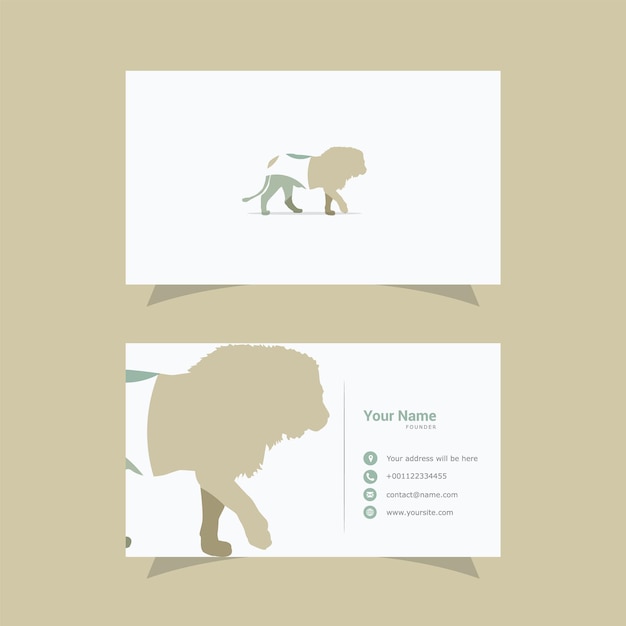 Lion logo on business card concept colourful lion king vector