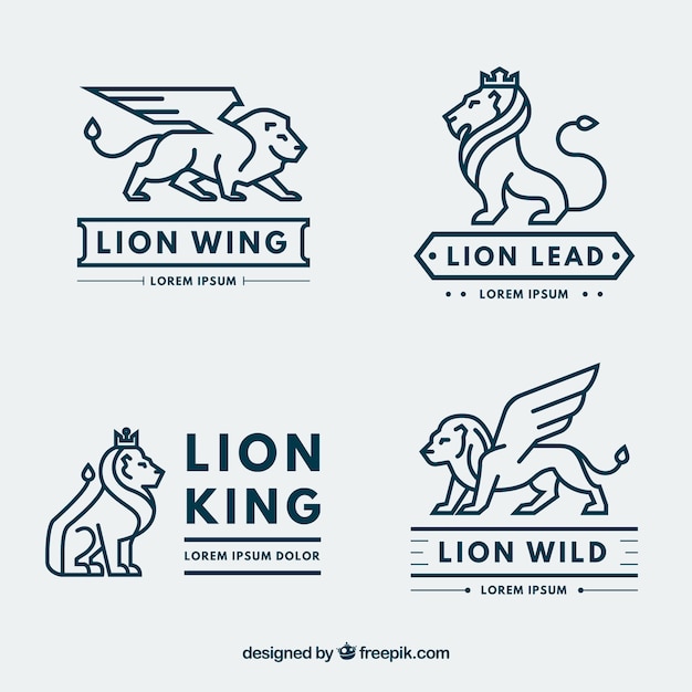 Collezione logo lion con stile moderno